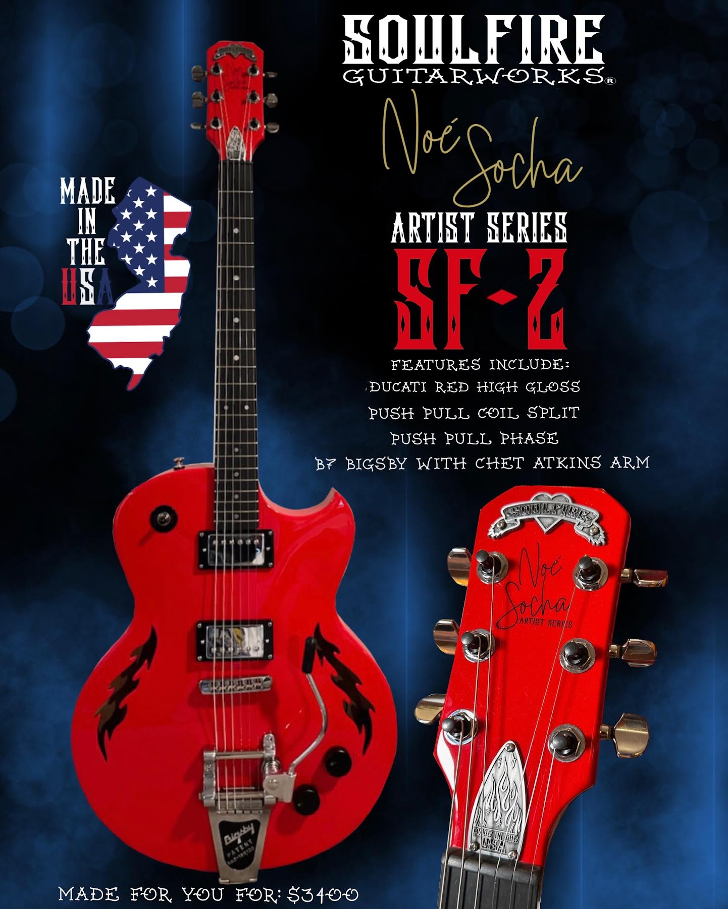 Noé Socha Artist Series SF-2 semi hollow